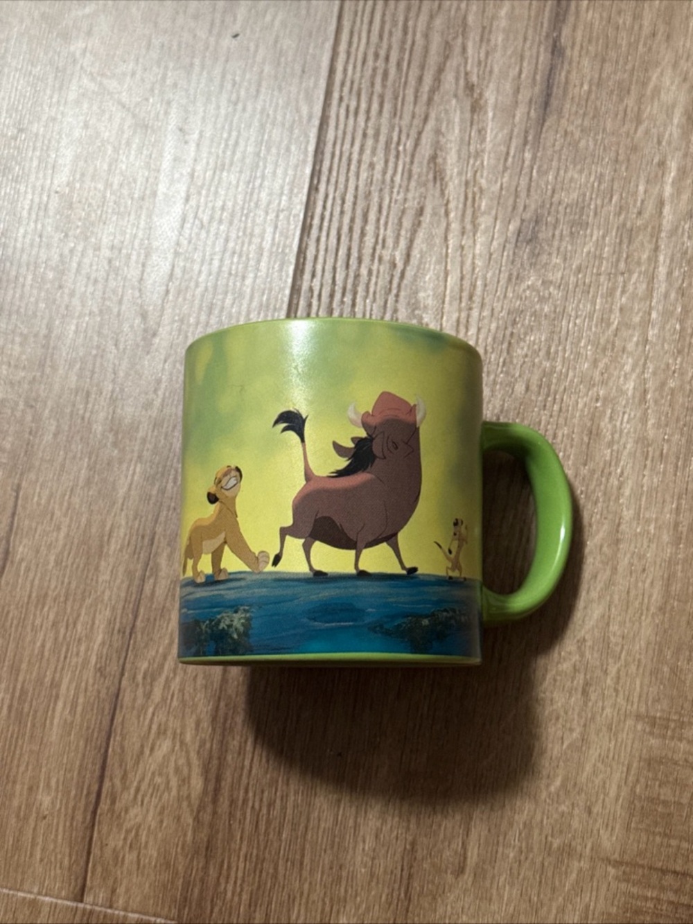 Disney The Lion King Green Ceramic Mug with Simba, Pumbaa and Timon